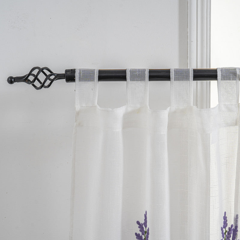 Cortina Tule Bordada com Bouquet de Lavanda-um par - BOD HOME