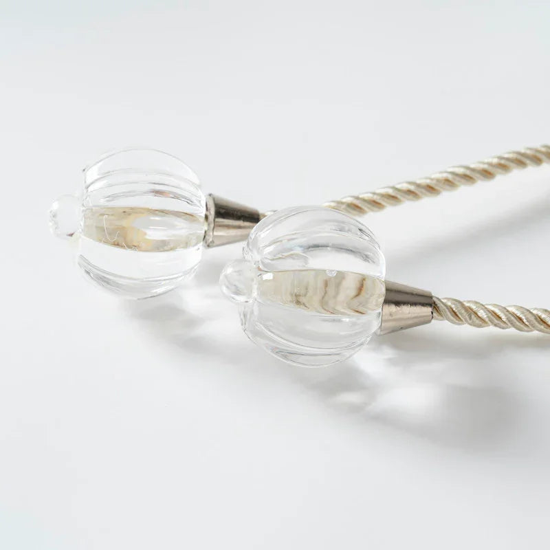 1PC Amarra de Cortina com duas Abóboras de Cristal- BOD HOME
