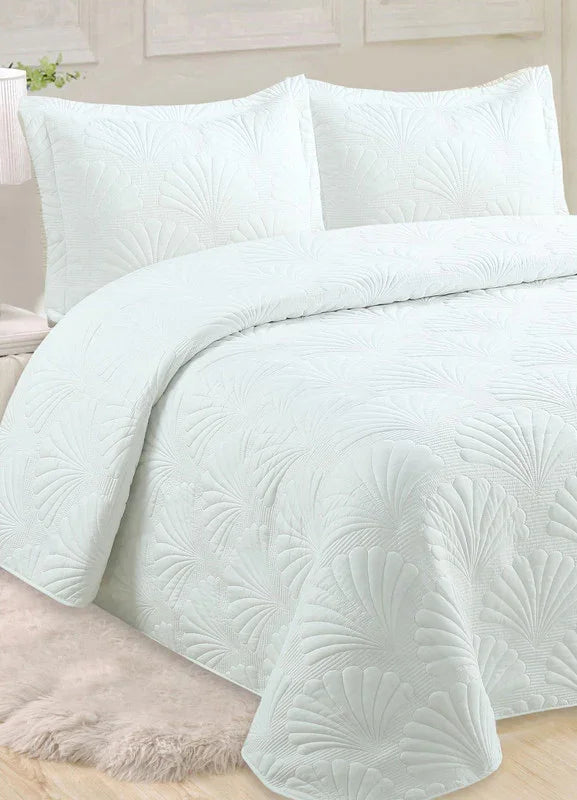 Colcha de Verão com Relevo de Flor Branco - BOD HOME