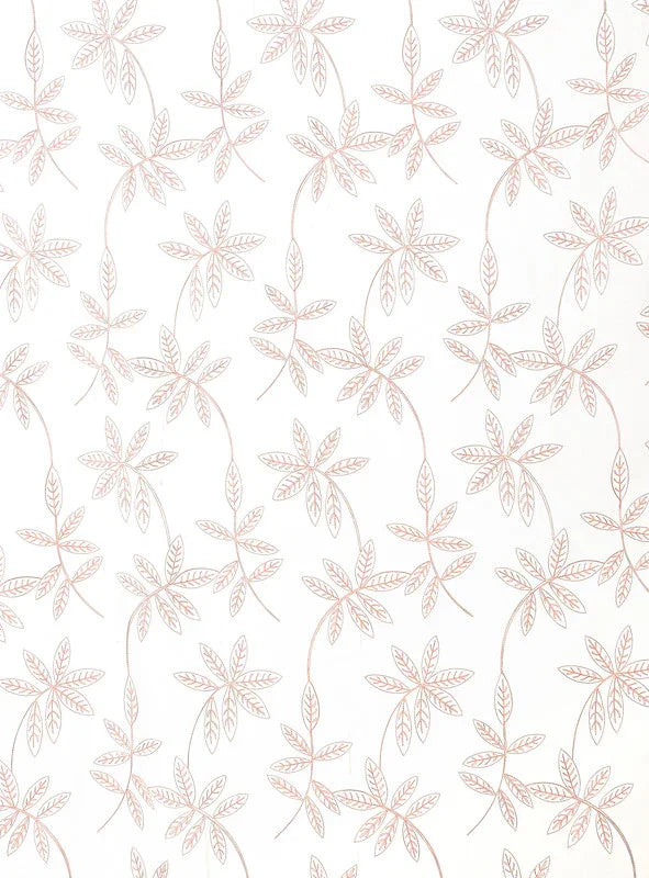 Cortina Bordado com Folhas Outonais Rosa Clara 140*260CM-Individual- BOD HOME