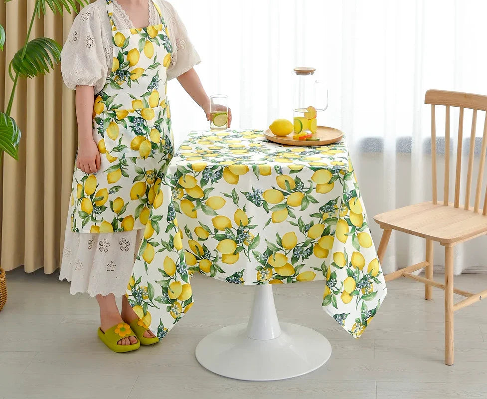 TOALHA DE MESA ANTI-NÓDOA COM ESTAMPA DE LIMÕES QUADRADA - BOD HOME