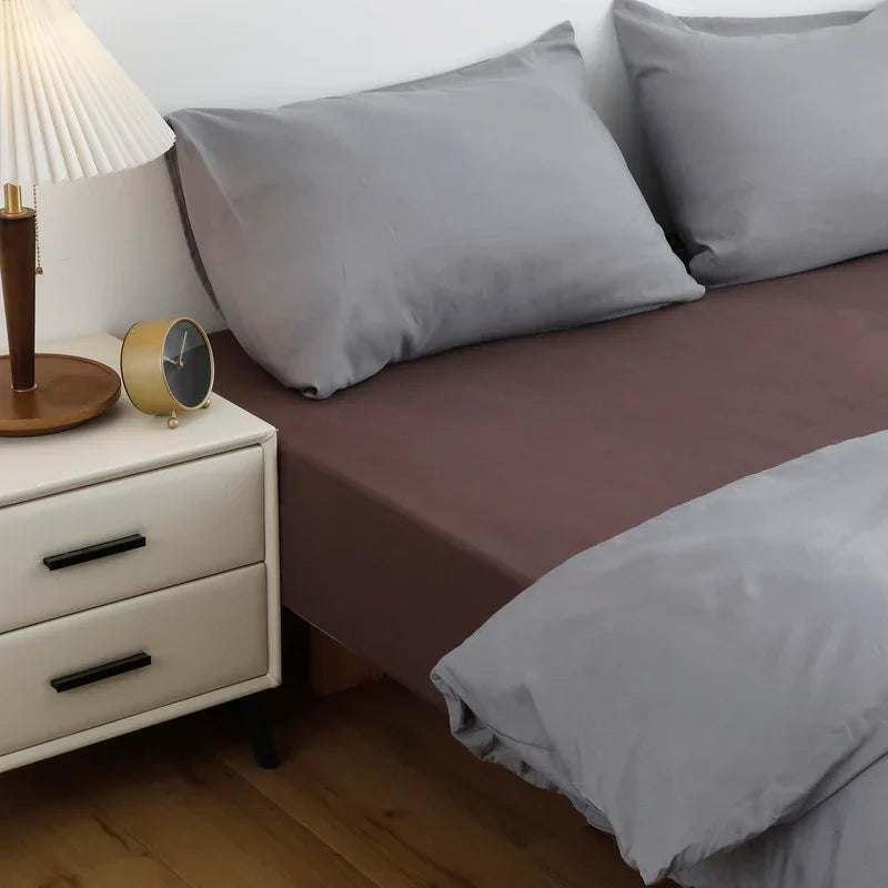 Sábana bajera ajustable marrón oscuro