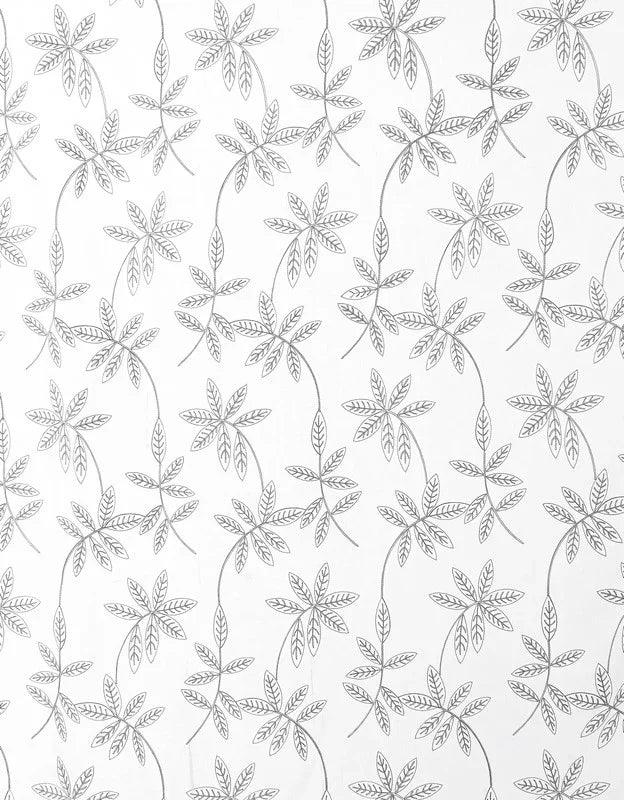 Cortina Bordado com Folhas Outonais Cinza 140*260CM-Individual- BOD HOME
