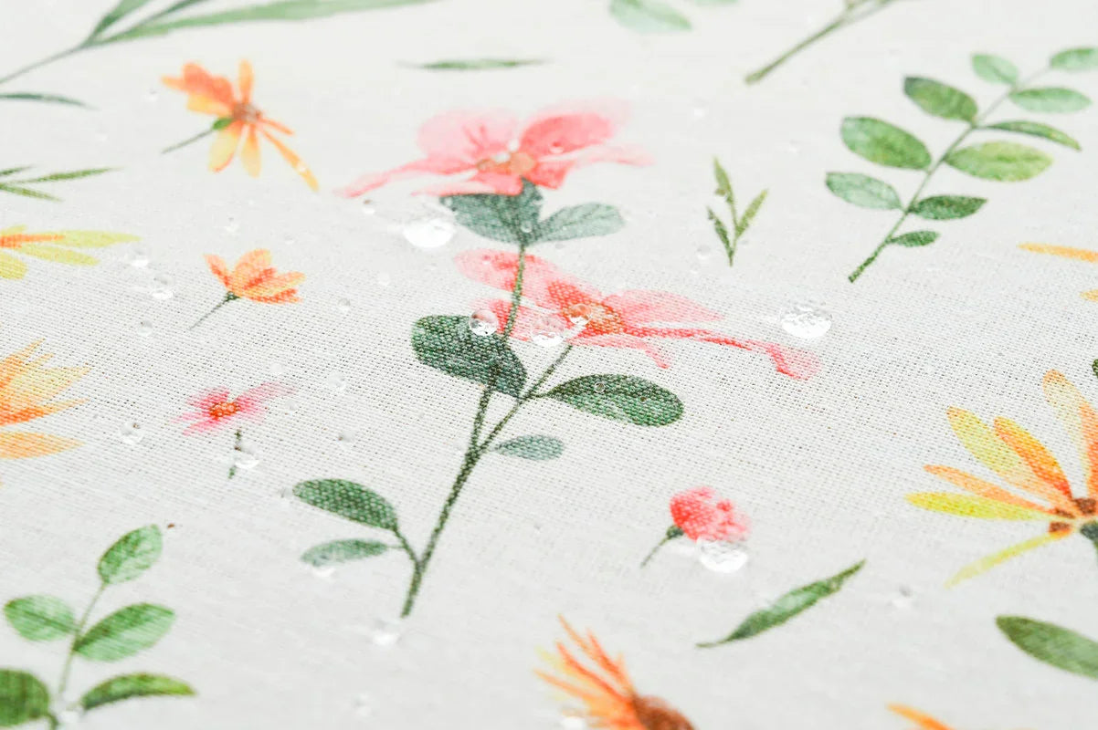 TOALHA DE MESA ANTI-NÓDOA COM ESTAMPA DE FLORES DE PRIMAVERA QUADRADA - BOD HOME