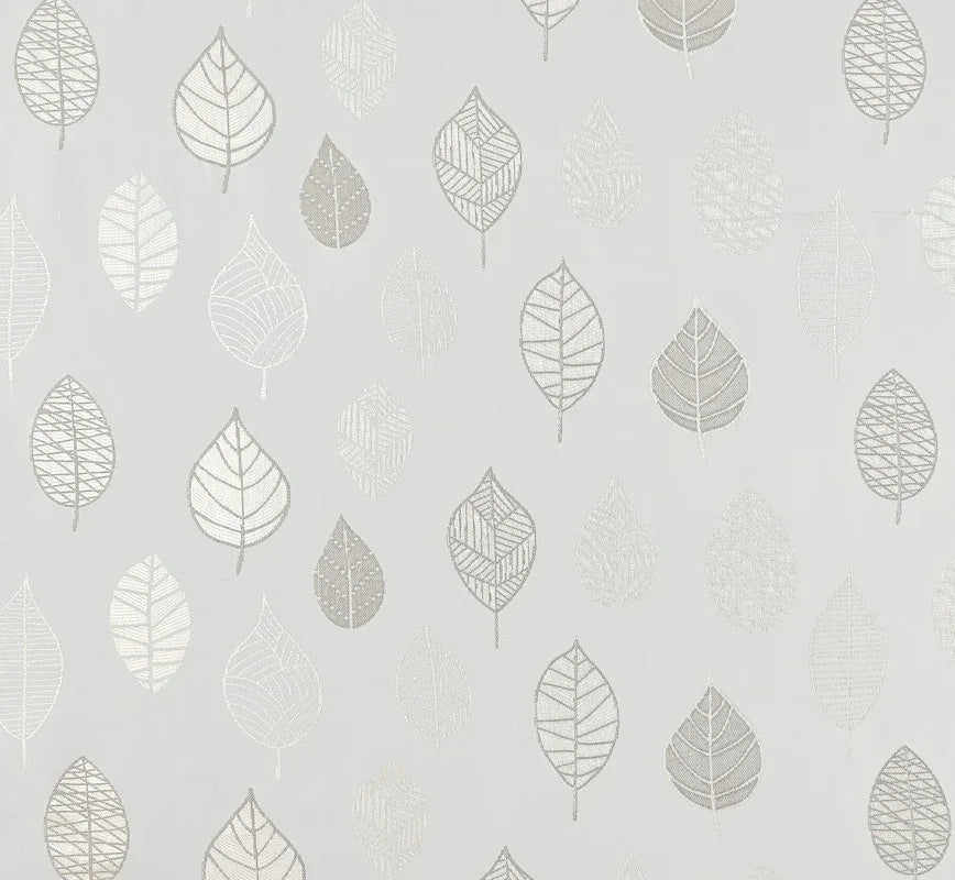 Cortina Jacquard com Estampa de Folhas Primavera Bege 140*260CM-Individual- BOD HOME