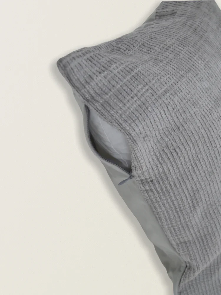 Funda de cojín de chenilla gris t.aprox:45*45cm