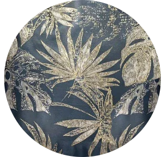 Capa de Almofada com Folhas Elegantes Azul Escuro - BOD HOME