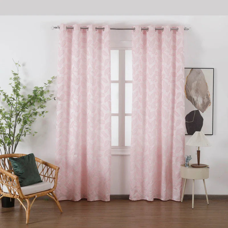 Cortinas Translucidos Estampadas de Folhas Silva- BOD HOME