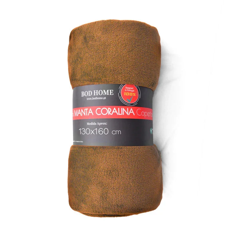 Manta de flanela Cor de Chocolate - BOD HOME