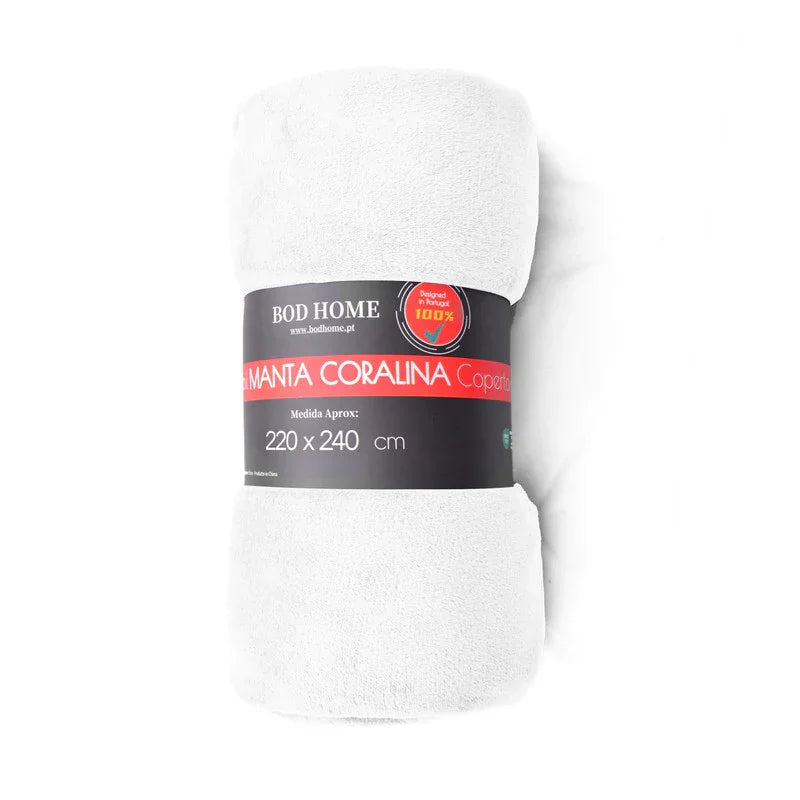 Manta de flanela Branco - BOD HOME
