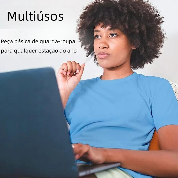 camiseta mujer azul