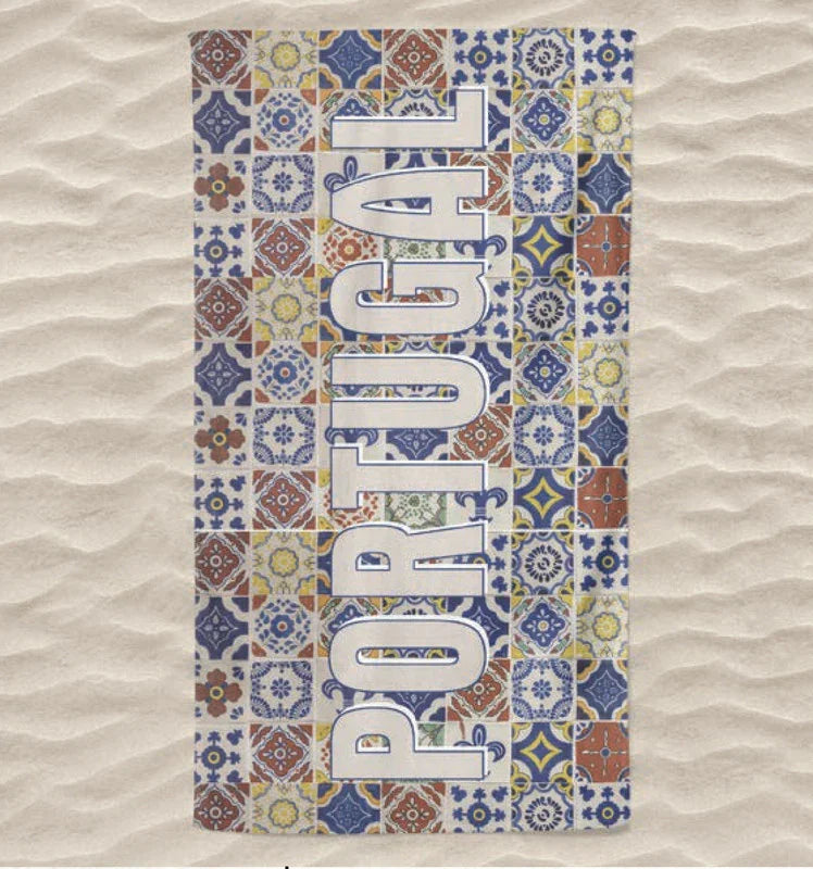 Toalha de Praia 3D Azulejo de Portugal 70x140 cm - BOD HOME