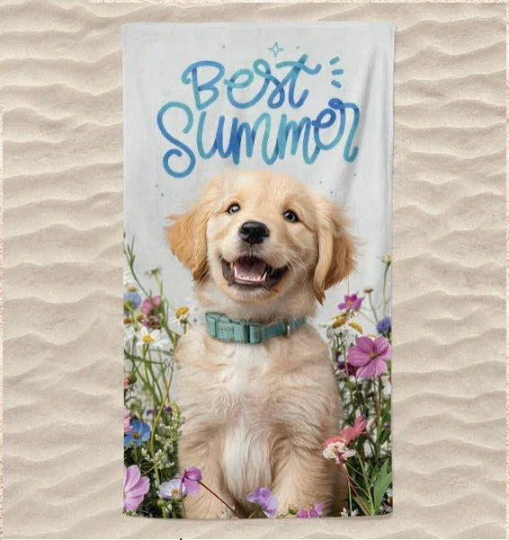 Toalha de Praia 3D Cão adorável 70x140 cm - BOD HOME