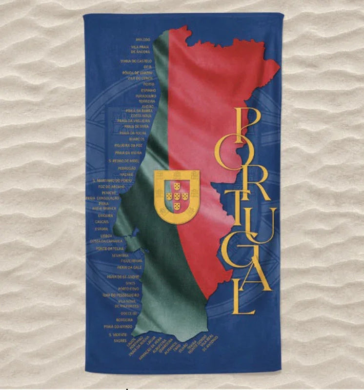 Toalha de Praia 3D Portugal 70x140 cm - BOD HOME