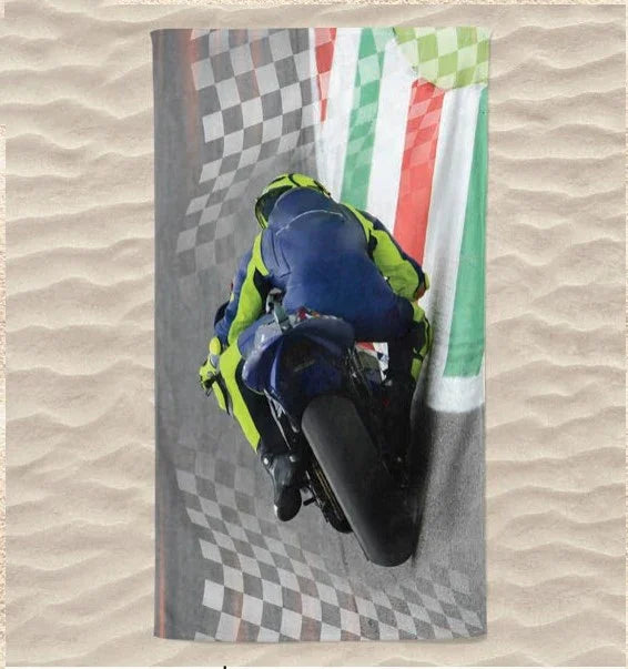 Toalha de Praia 3D Padrão de Corrida 70x140 cm - BOD HOME