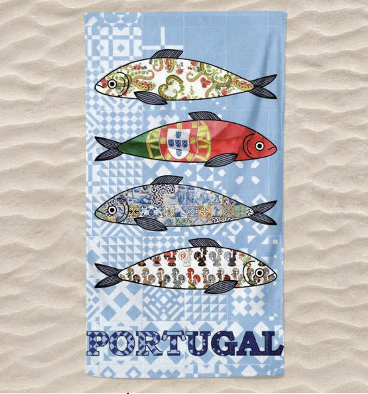 Toalha de Praia 3D Sardinha 70x140 cm - BOD HOME