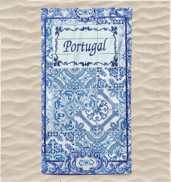 Toalha de Praia 3D Azulejo de Portugal 70x140 cm - BOD HOME