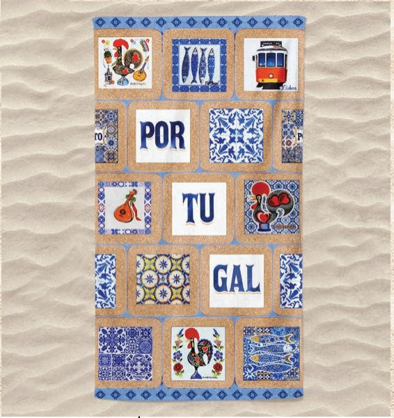 Toalha de Praia 3D Azulejo de Portugal 70x140 cm - BOD HOME