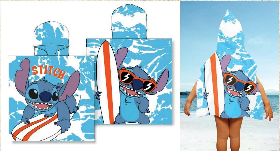 Toalha de Praia Infantil com Capuz do Stitch - BOD HOME