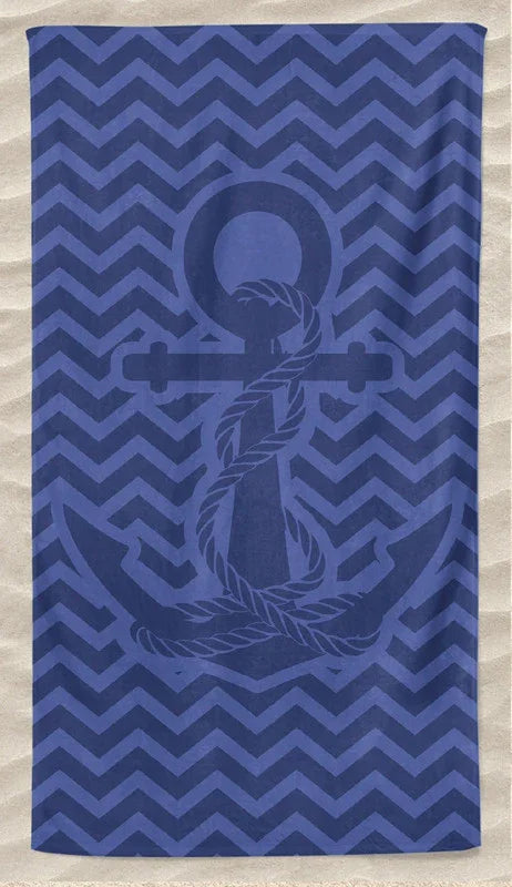 Toalha de Praia com Relevo Monocromático Azul Escuro 100x180cm - BOD HOME