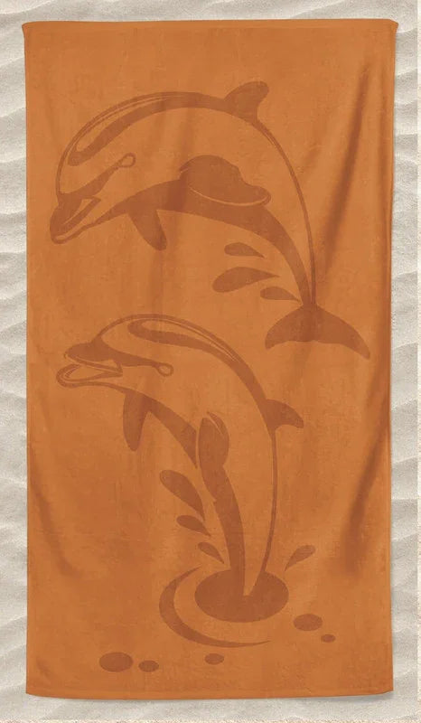 Toalha de Praia com Relevo Monocromático Laranja 100x180cm - BOD HOME