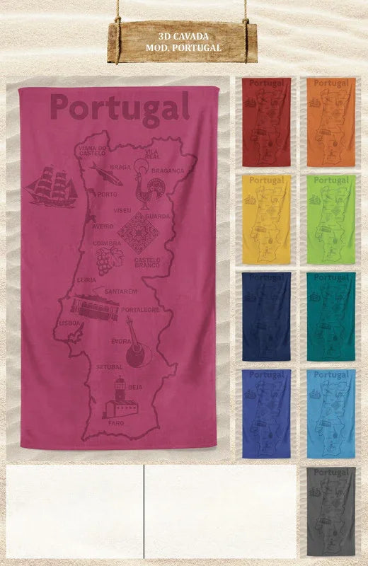 Toalha de Praia com Relevo Monocromático Rosa 100x180cm - BOD HOME