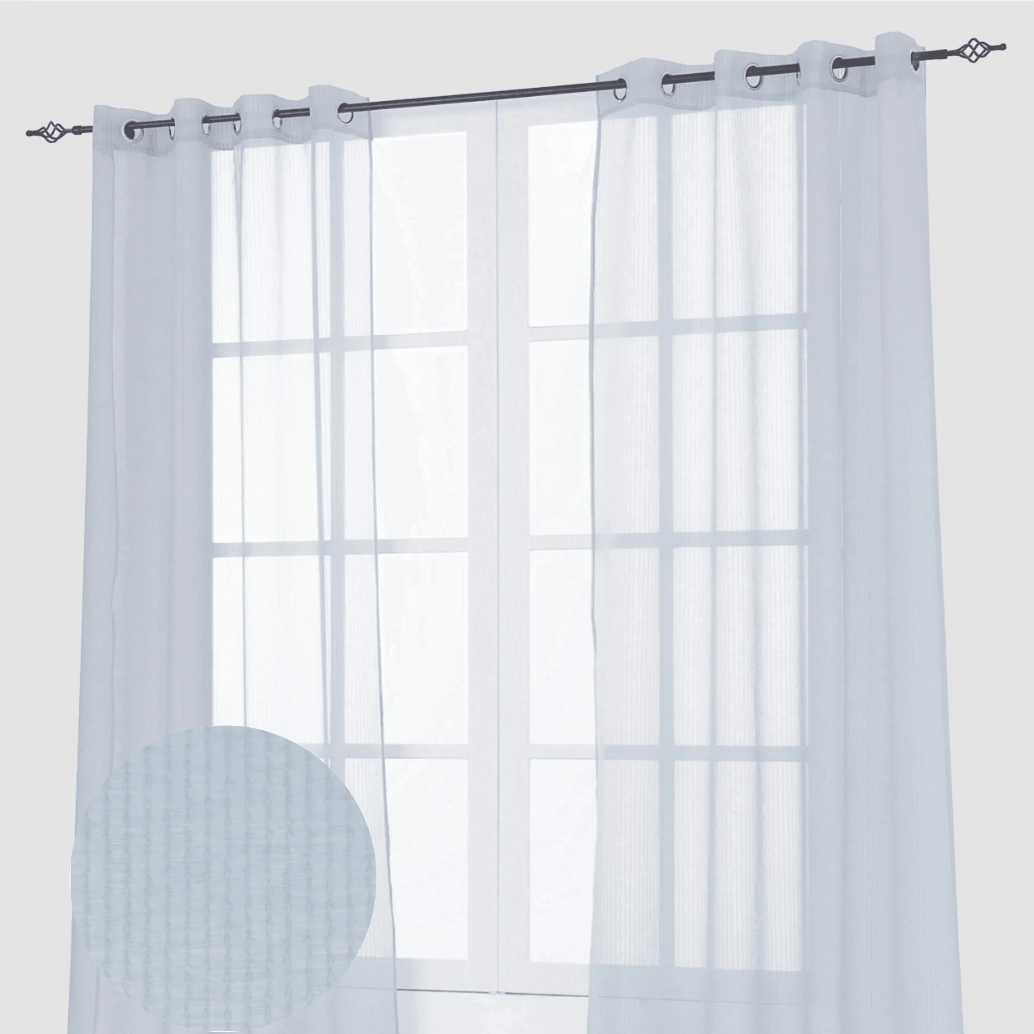 Cortina de linho com linhas verticais 140*260cm - BOD HOME