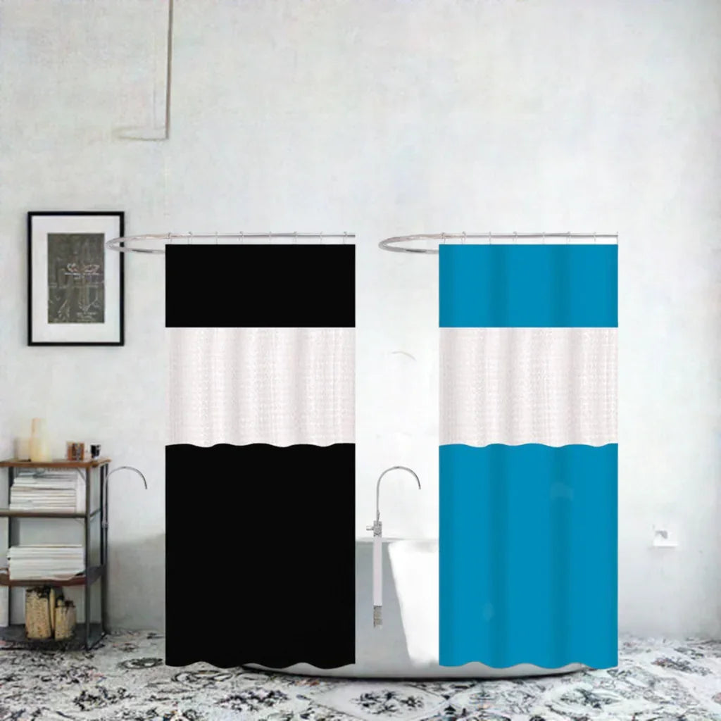 1 Pack de 2 Cortina De Duche Em Patchwork 180*180cm 001