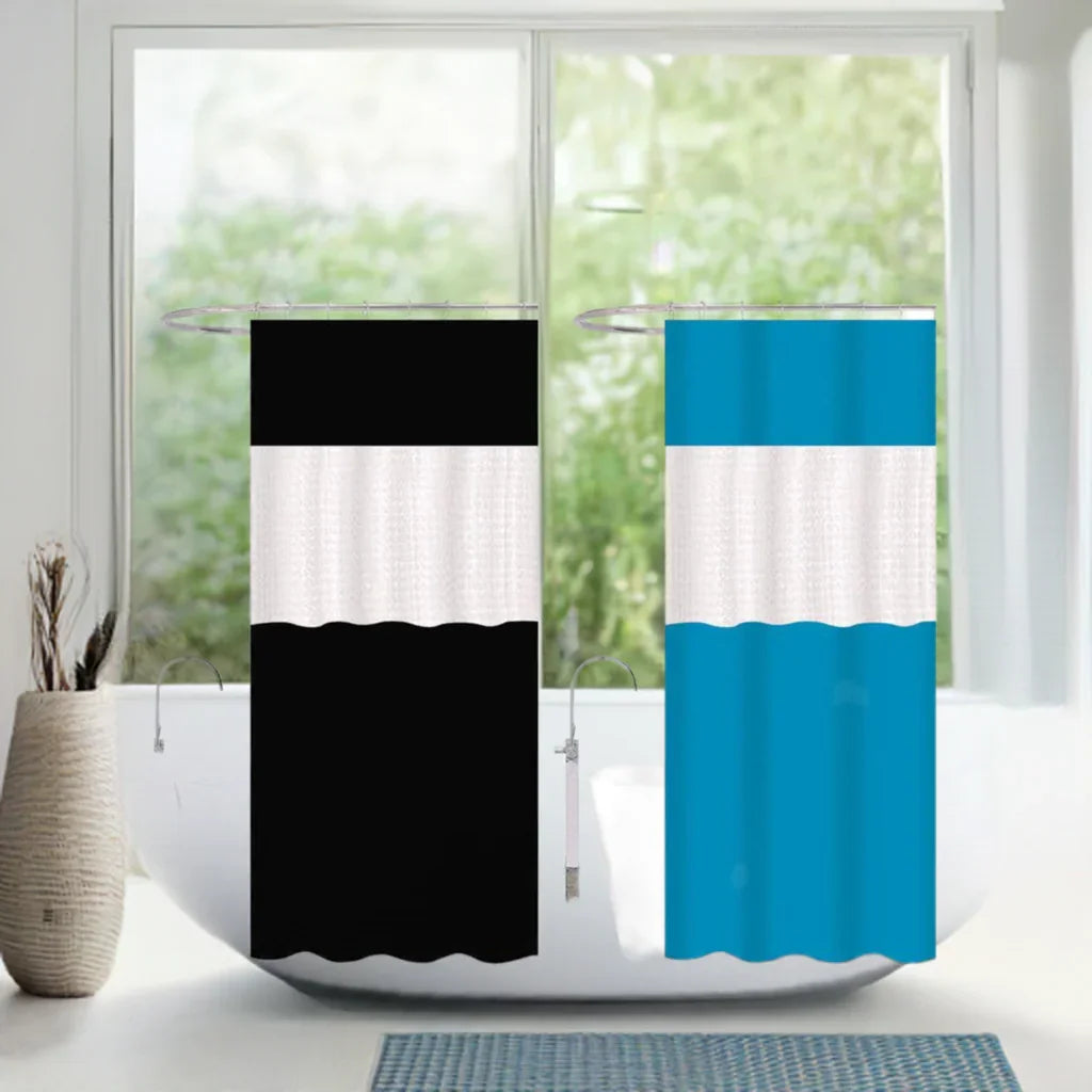 1 Pack de 2 Cortina De Duche Em Patchwork 180*180cm 001