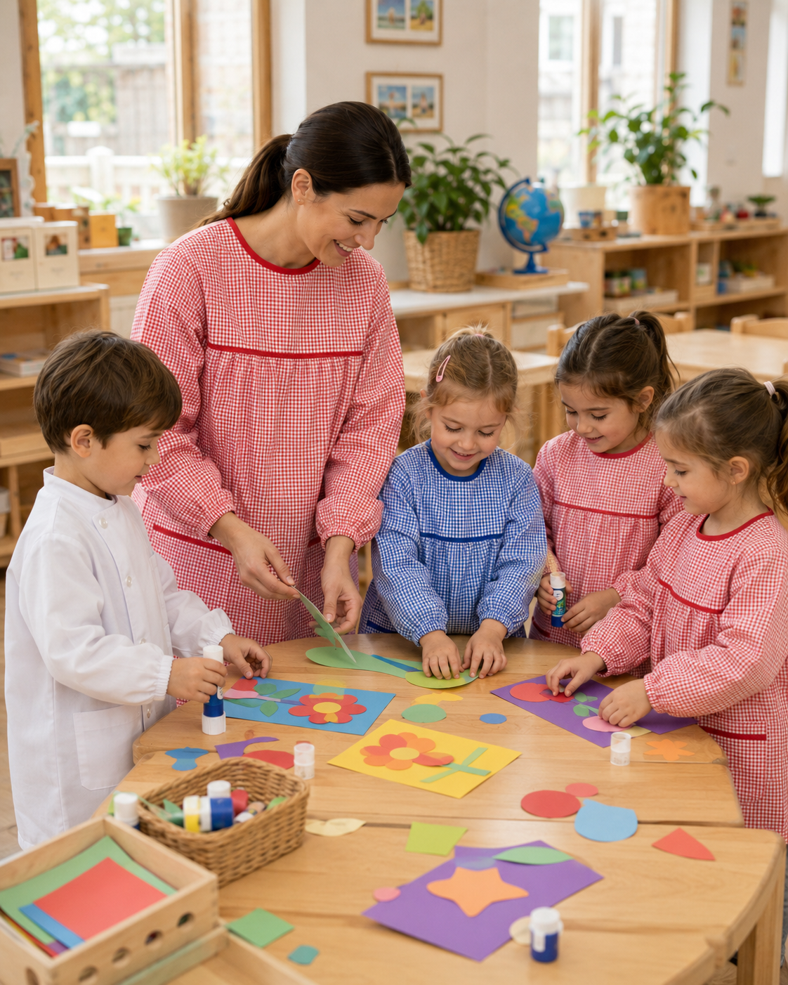Uniforme de niño de jardín de infantes blanco