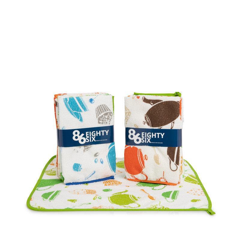 Conjunto de panos de cozinha microfibra estampados com morangos coloridos - BOD HOME