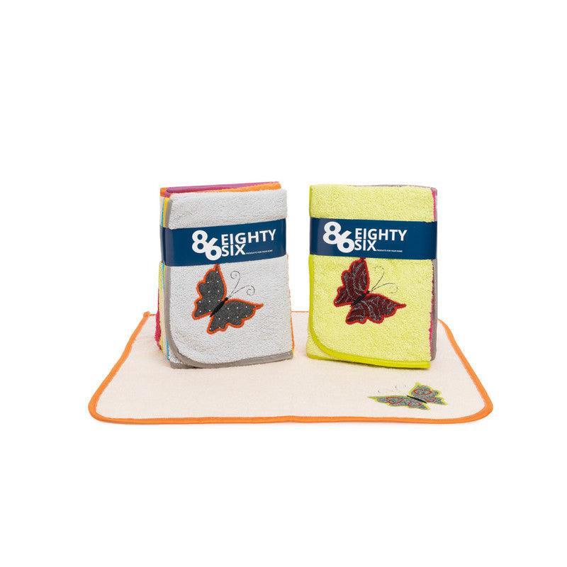 Conjunto de panos de cozinha vies com amores bordados em tecido absorvente - BOD HOME
