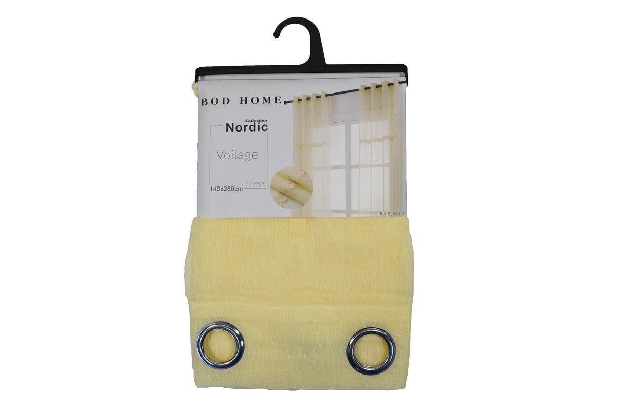 Cortina bordada com anéis tecidos 140*260cm - BOD HOME