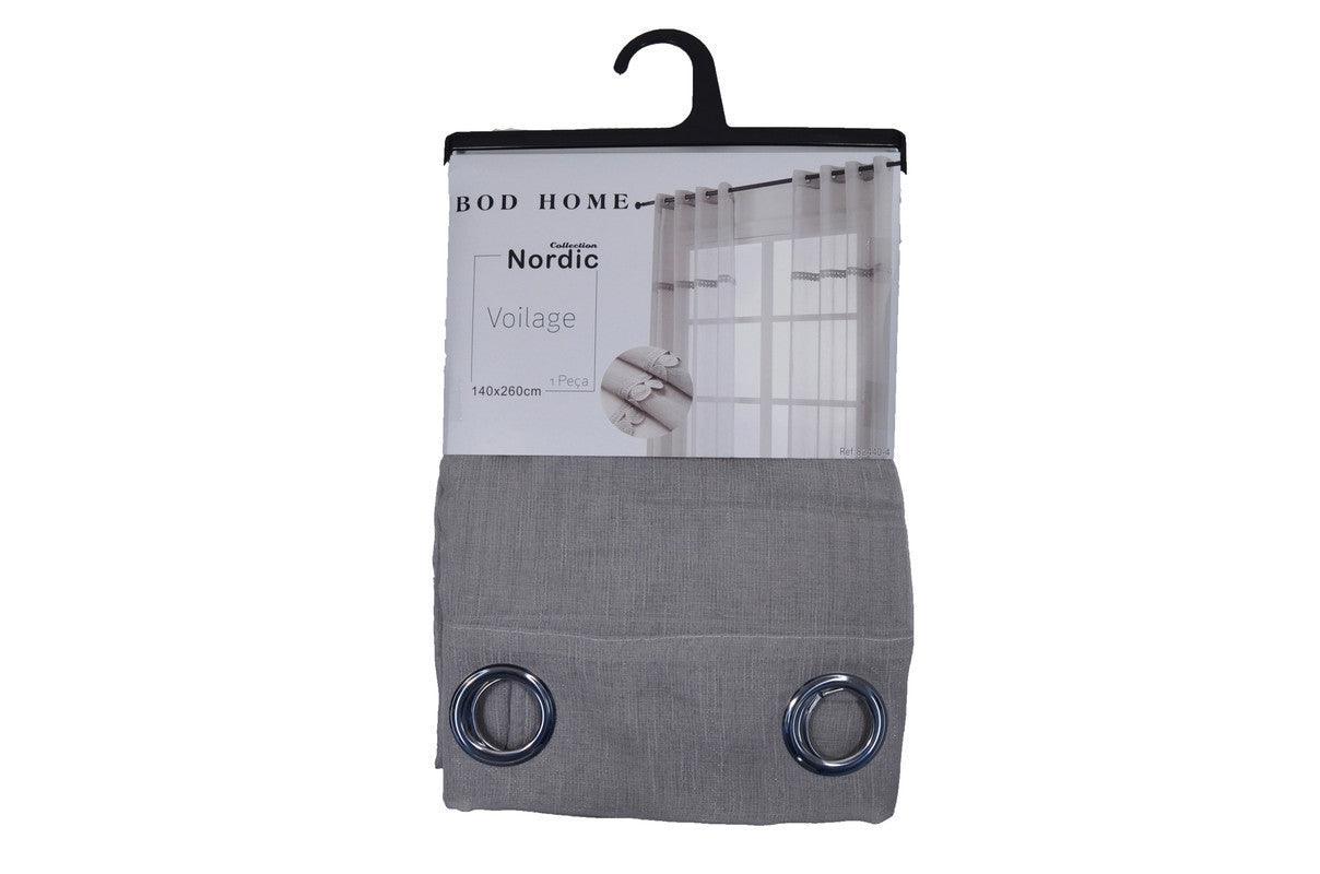 Cortina bordada com anéis tecidos 140*260cm - BOD HOME