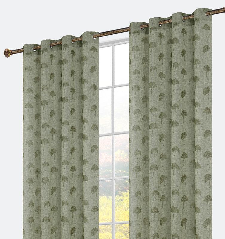 Cortina bordada com delicados bordados de folhas de ginkgo 140*260cm - BOD HOME