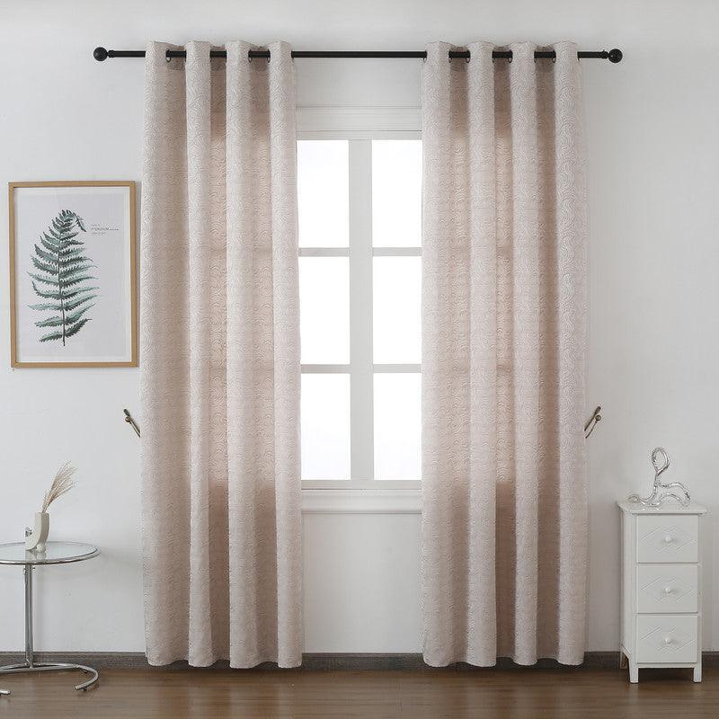 Cortina Confecionada com Padrão de Listras Rotativas Castanho Claro 140*260cm - BOD HOME