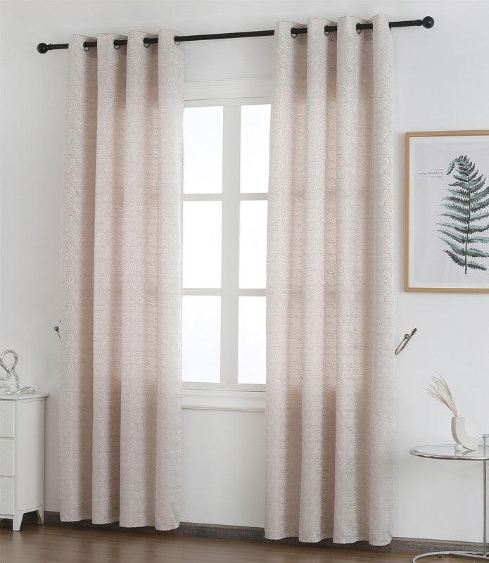 Cortina Confecionada com Padrão de Listras Rotativas Castanho Claro 140*260cm - BOD HOME