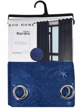 CORTINA DE CAMBRAIA LISA AZUL COM ESTRELAS 140*260cm - BOD HOME