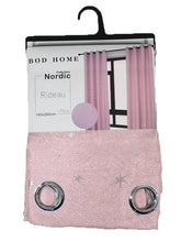 CORTINA DE CAMBRAIA LISA ROSA COM ESTRELAS 140*260cm - BOD HOME