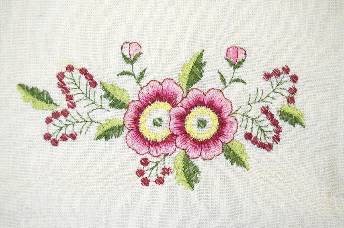 Cortina de cozinha bordados floralis bordo - BOD HOME