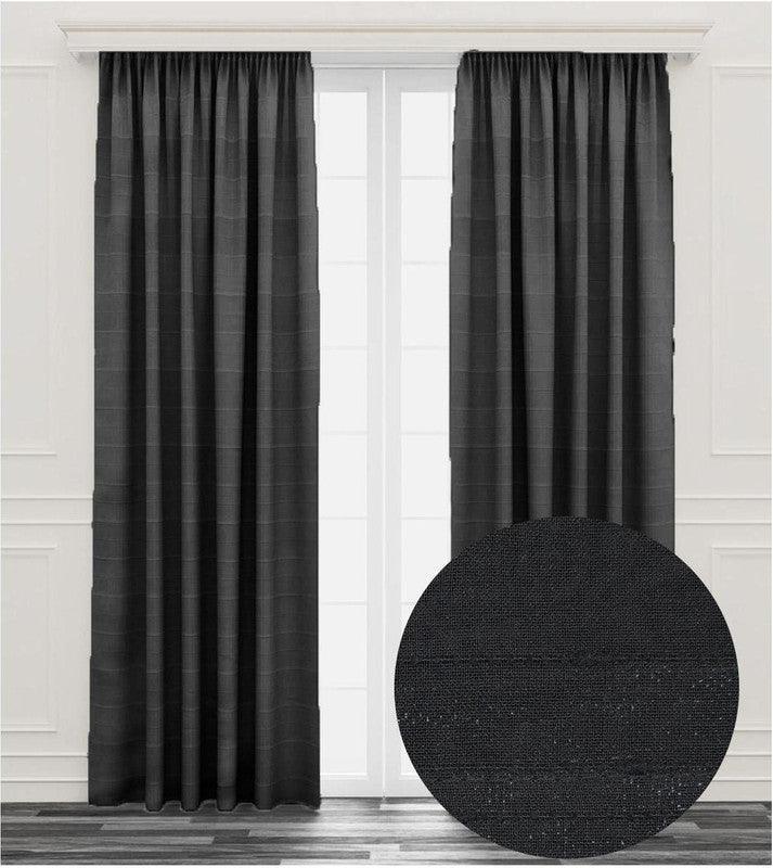 Cortina de linho com linhas horizontais 140*260cm - BOD HOME