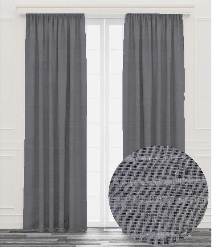 Cortina de linho com linhas horizontais 140*260cm - BOD HOME