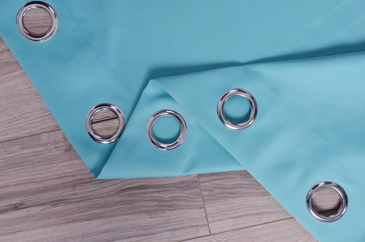 Cortina Opaca de Tecido de Alta Precisão com Efeito Térmico Azul Turquesa 140*260cm - BOD HOME