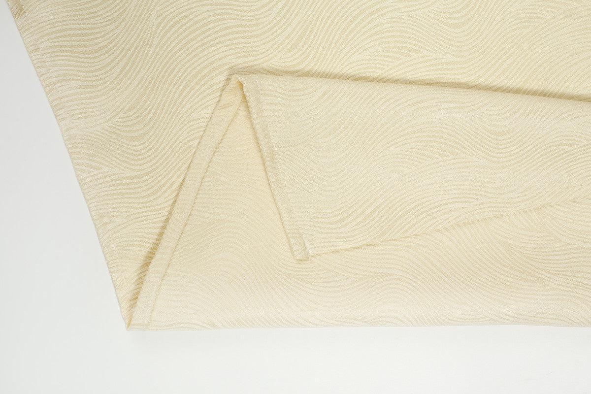 Cortina Tecido Delicado com Padrão de Ondas Bege 140*260cm - BOD HOME