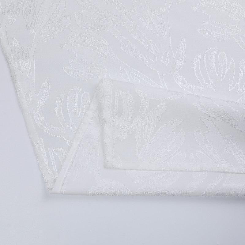Cortina Tecido Encorpado com Estampa Tridimensional de Margaridas Selvagens Branco 140*260cm - BOD HOME