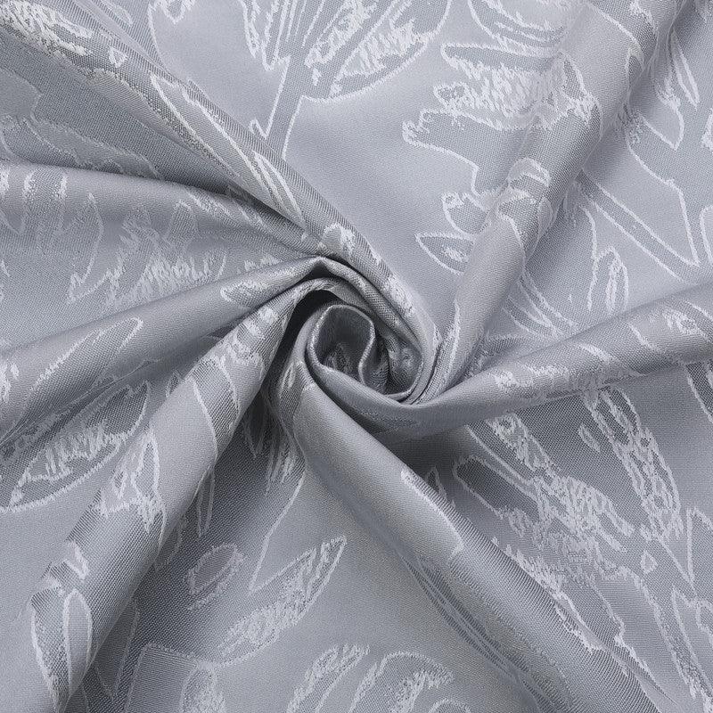 Cortina Tecido Encorpado com Estampa Tridimensional de Margaridas Selvagens Cinzo Claro 140*260cm - BOD HOME