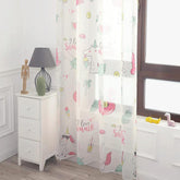 CORTINA TRANSLÚCIDA COM ESTAMPA DE DESENHOS ANIMADOS-UNICÓRNIO BRANCO 140*260cm - BOD HOME