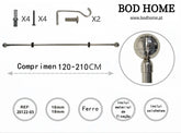 Varao De Cortina 120-210cm Esférica Prateada - BOD HOME