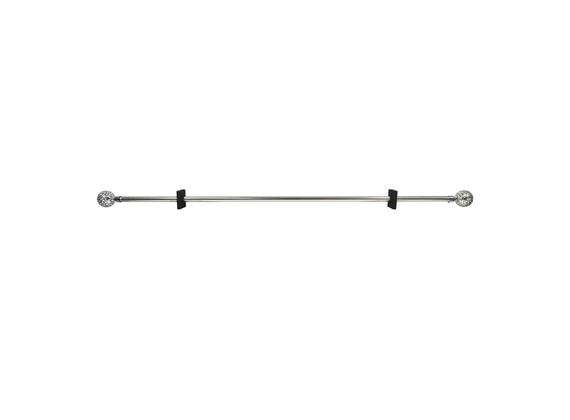 Varao De Cortina 120-210cm Esférica Vazada Prateada - BOD HOME
