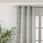 Cortina Translucido Estampada de Folhas Delicadas Relva Verde- BOD HOME